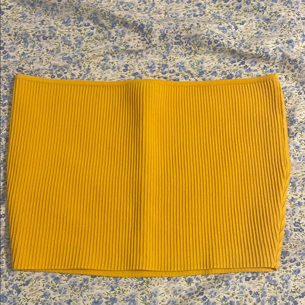 Pacsun (La Hearts) Yellow Ribbed tube top